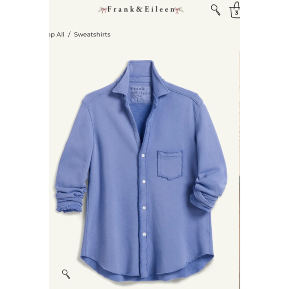 New Color: New Frank & Eileen Frost Blue Triple Fleece Eileen Sweatshirt S - Picture 1 of 5